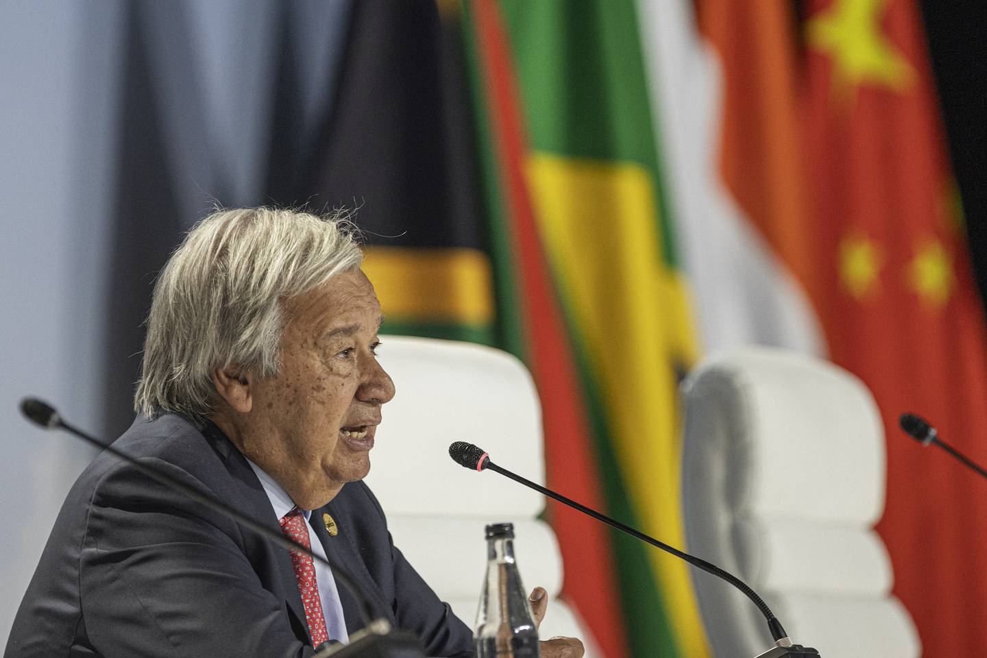 Antonio Guterres en reunión de los BRICS