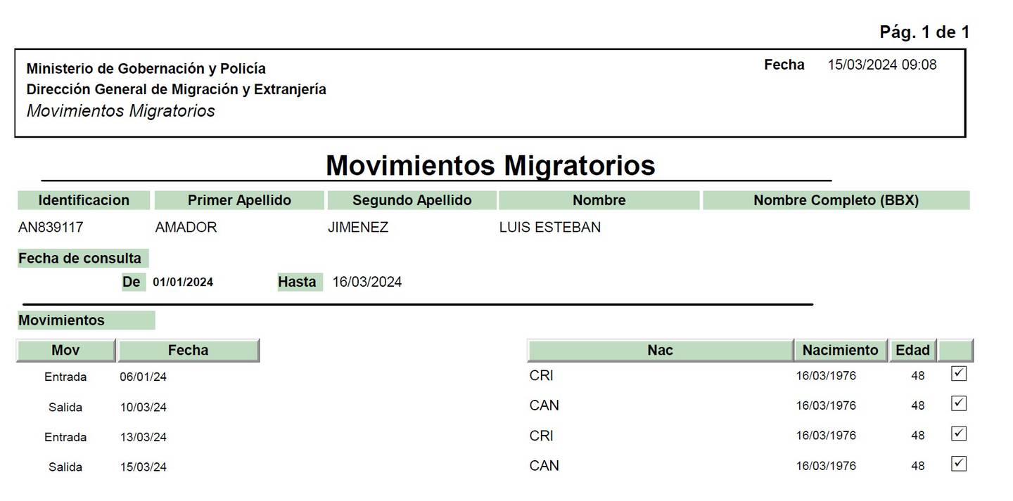 Migración confirmó la salida de Luis Amador, este viernes.