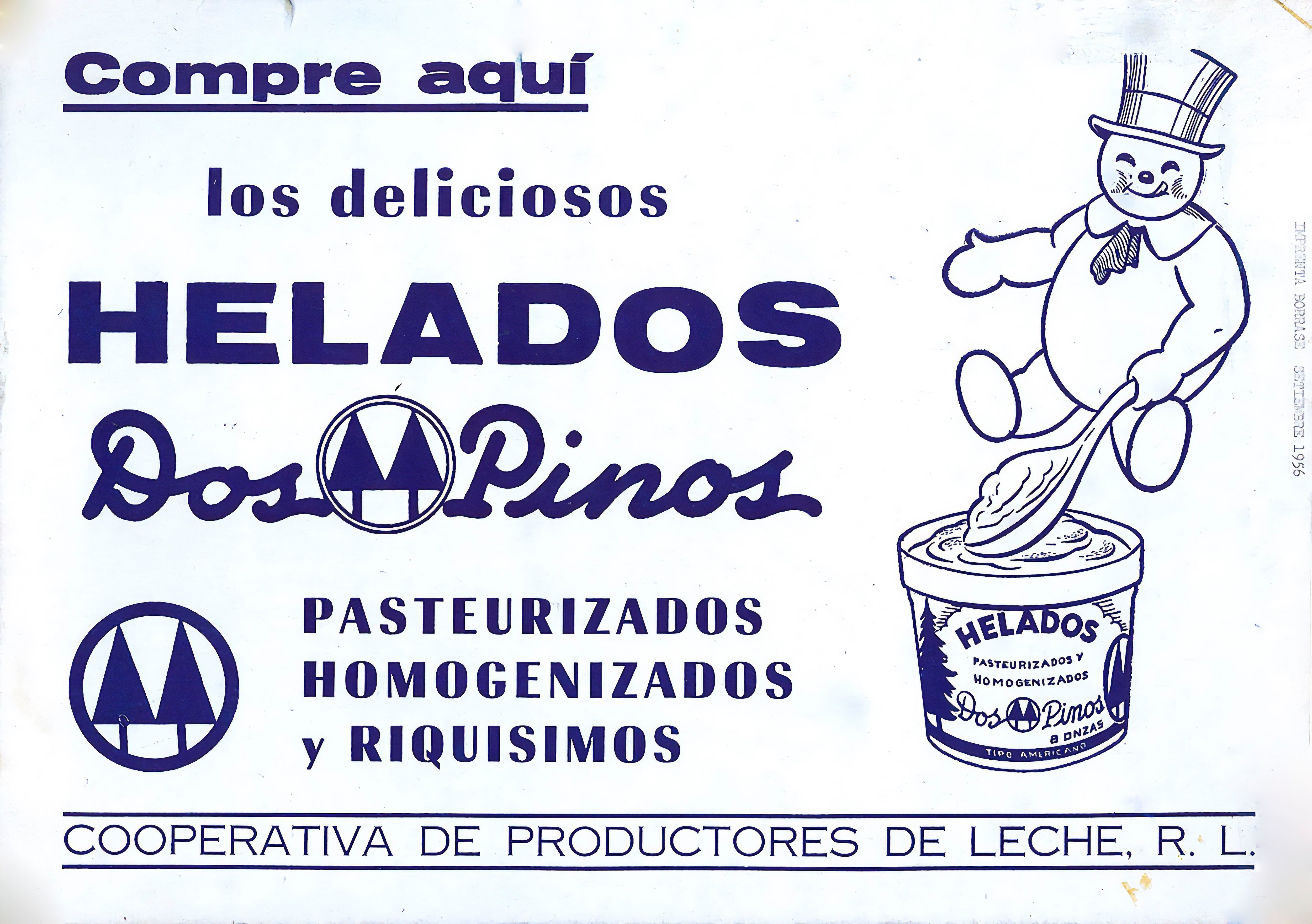 En un inicio los anuncios en los que se ofrecía helados eran muy  sencillos.