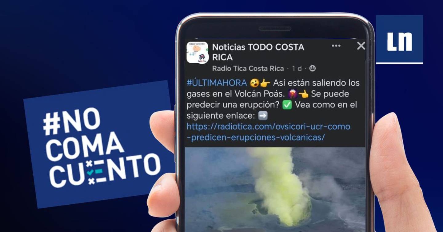 Una fotografía circula en redes sociales alertando de una expulsión de gases amarillos en el Volcán Poás y de la posibilidad de predecir una erupción.
