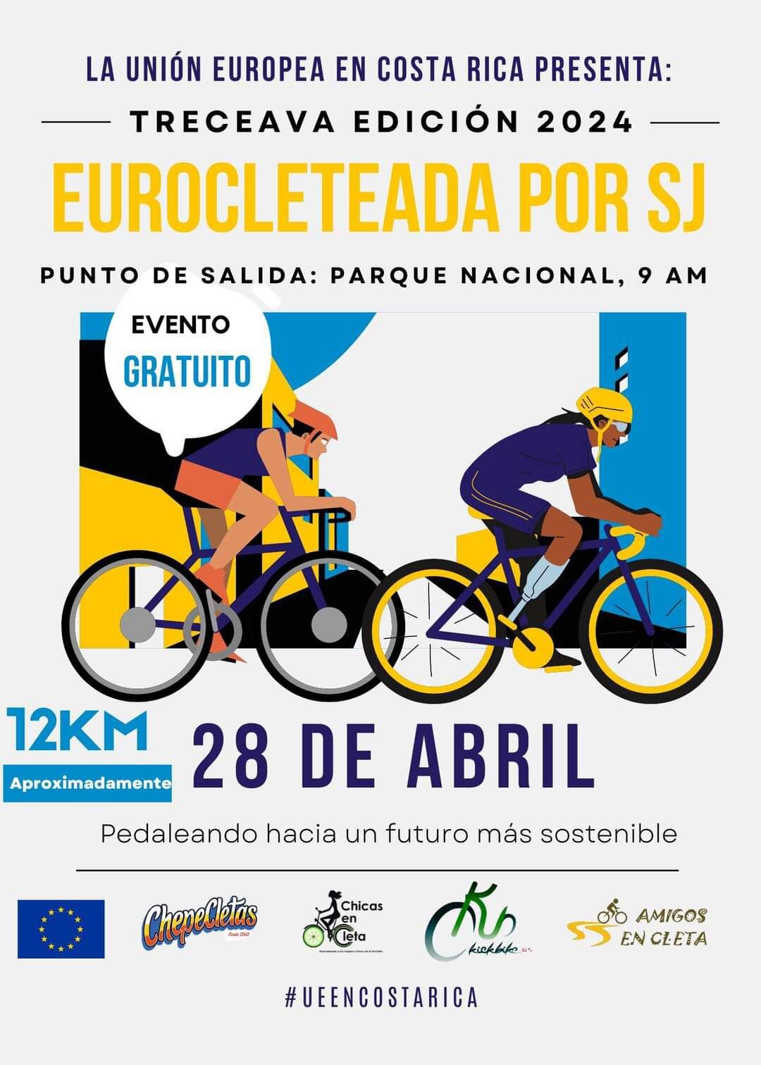 La XVIII edición de la Eurocleteada se llevará a cabo este domingo 28 de abril en San José. Foto: Embajada de la Unión Europea en Costa Rica