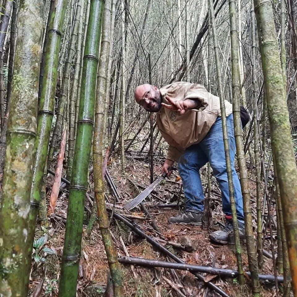 Esteban Reyes, propietario de la empresa Grandpa Panda, ubicada en Cartago, se dedica al manejo de la materia prima para la elaboración de productos a base de brotes de bambú. Foto: Cortesía