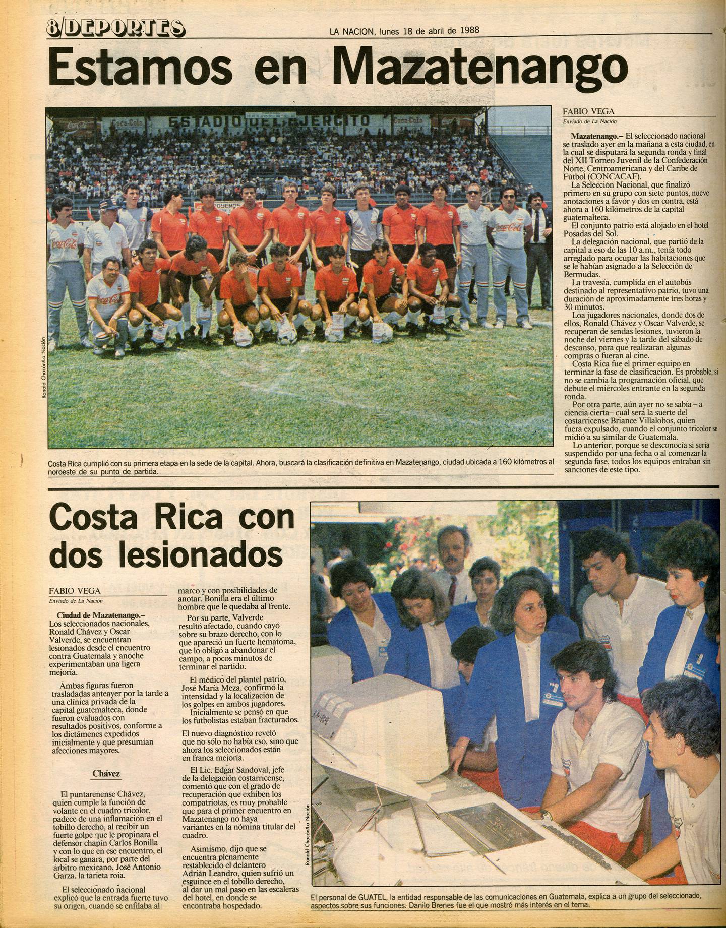 La Selección Sub-20 de Costa Rica pasó de Ciudad de Guatemala a Mazatenango para seguir en busca del boleto al Mundial de Arabia Saudita 1989.