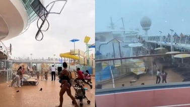 Momentos de pánico a bordo: crucero Royal Caribbean azotado por una tormenta inesperada