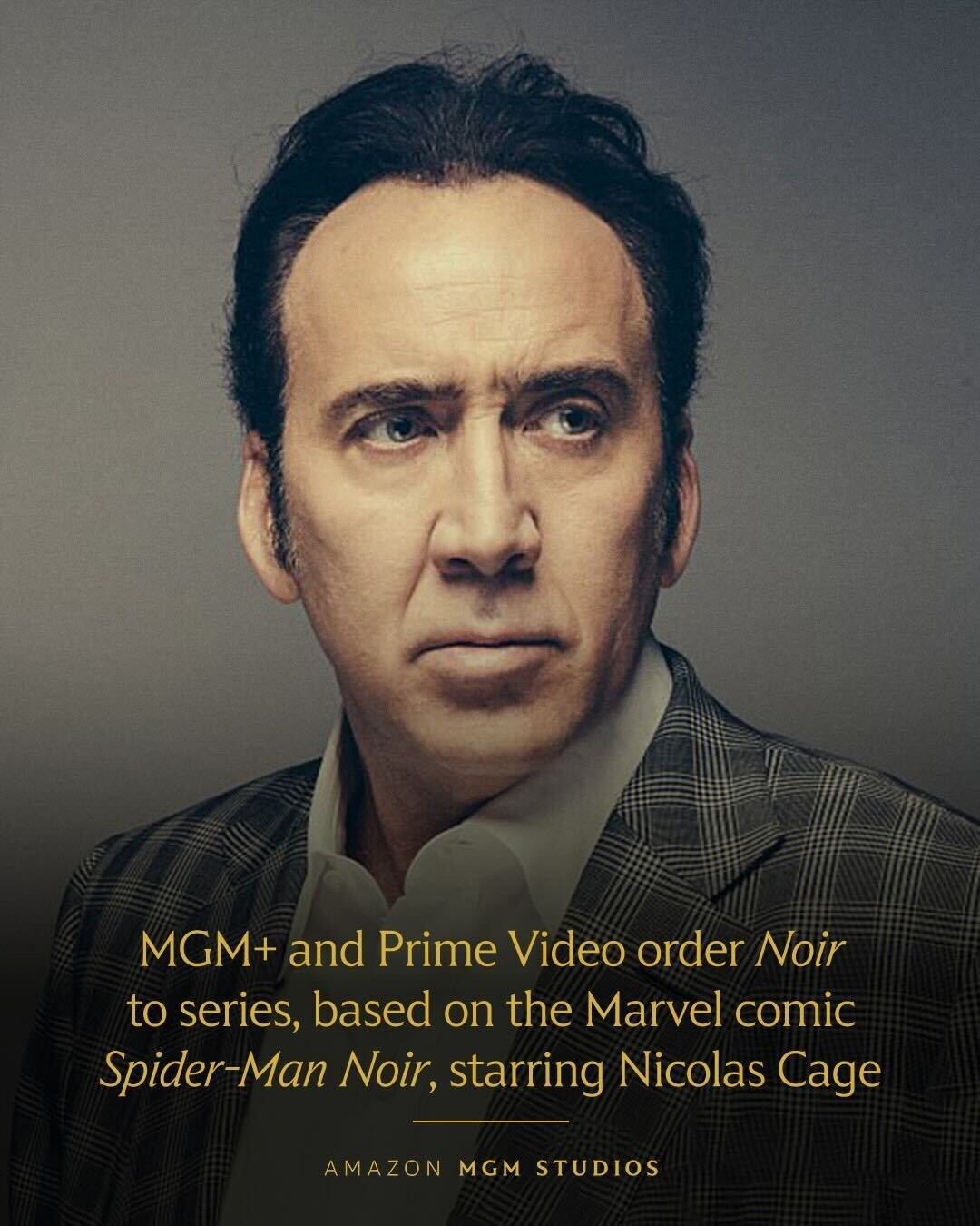 Prime Video confirmó el papel de Nicolas Cage como Spider-Man Noir mediante una publicación en la red social X.