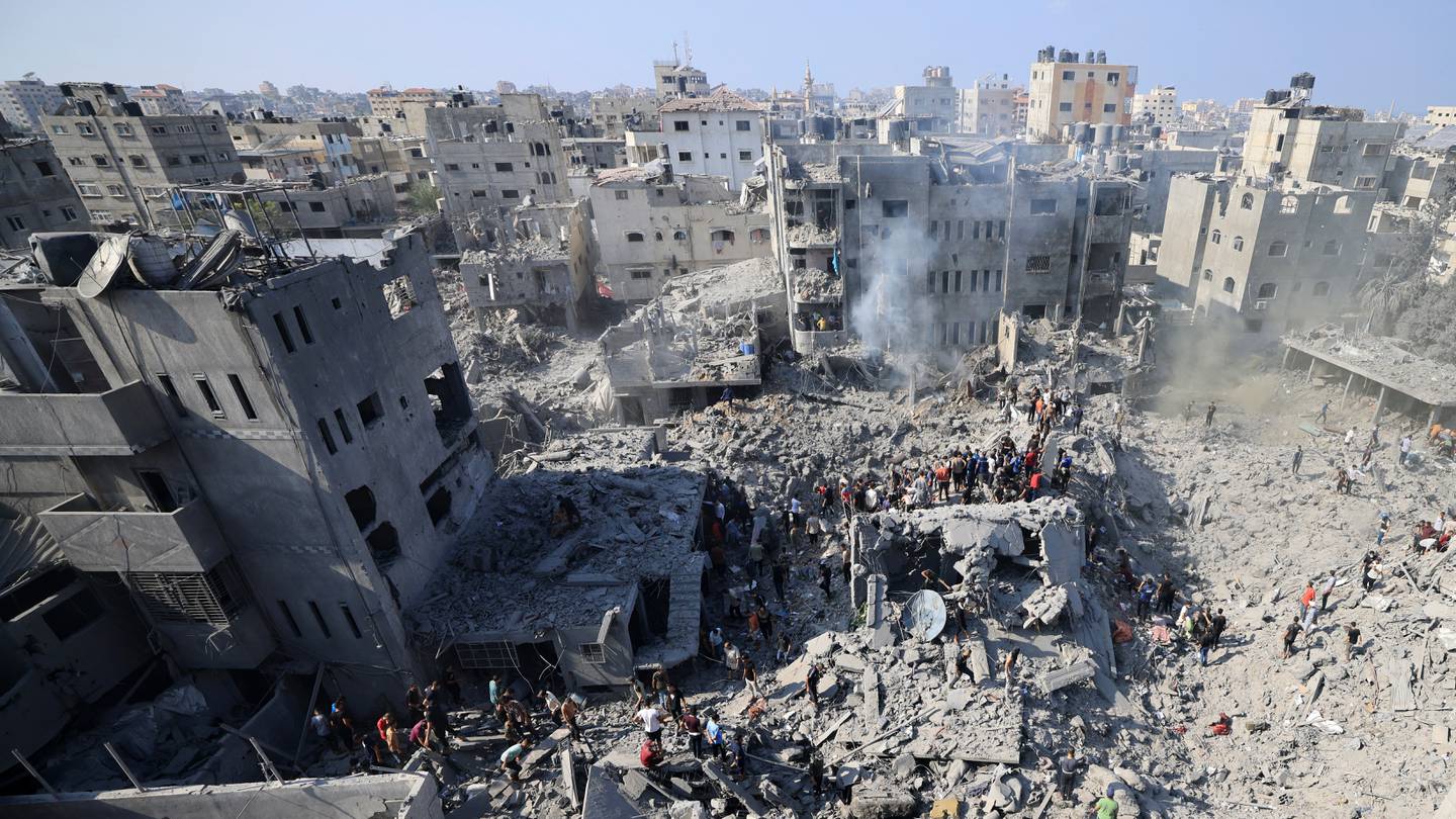 Imagen de una ciudad entera en Gaza destruida desde el 7 de octubre anterior