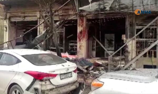 Así quedó el restaurante en Manbij, Siria, donde ocurrió la explosión, el 16 de enero del 2019. 