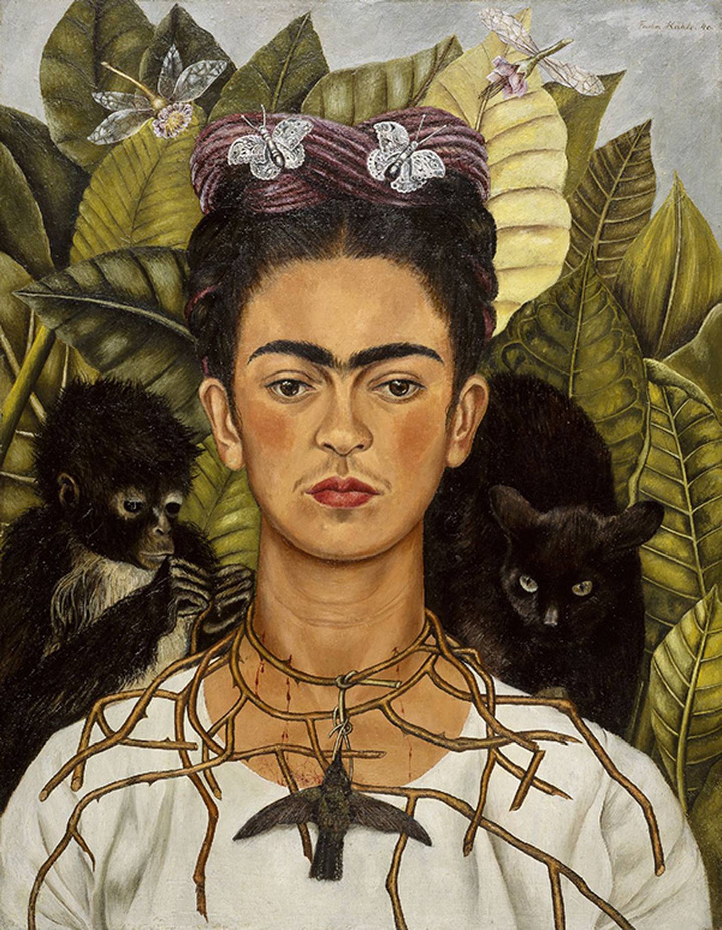 Algunos rasgos faciales, como los hoyuelos, el mentón hendido y la uniceja que se muestran aquí en un autorretrato de la artista Frida Kahlo, pueden tener bases genéticas relativamente simples, dicen los investigadores. Pero los estudios necesarios para demostrarlo aún no se han realizado.