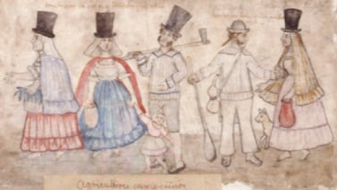 Ropa hecha a mano y trajes de domingo: así vestían los ticos en 1821