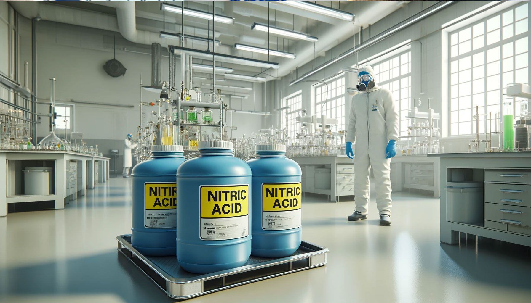 El ácido nítrico es un oxidante fuerte y reacciona violentamente con materiales combustibles como carbón o alcohol. Es corrosivo para los metales.