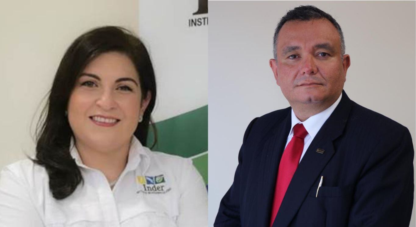 En la imagen, a la izquierda Cindy Bravo, gerente general del Inder; a la derecha Eduardo Robert, presidente ejecutivo del instituto.