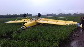 Avioneta fumigadora se precipitó en Guácimo por tiempo nublado y lluvioso
