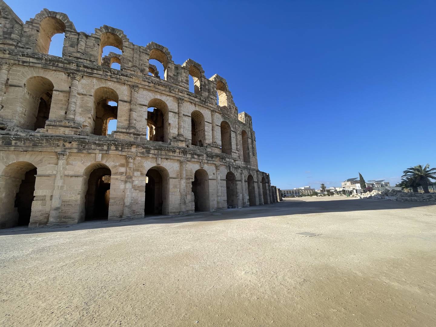 Este es el majestuoso anfiteatro de El Djem en Túnez.