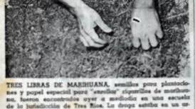 Hoy hace 50 años: Guardia Civil encontró tres libras de marihuana en el armario de una escuela de Tres Ríos
