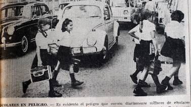 Hoy hace 50 años: Miles de niños se exponían a accidentes al frente de sus escuelas