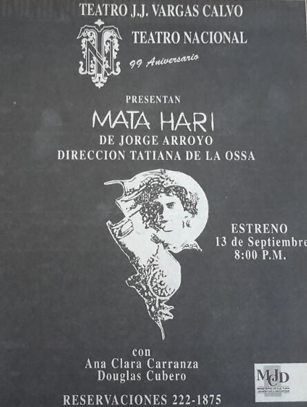 Así se anunció la obra de teatro en el suplemento 'Viva' de 'La Nación', el 10 de setiembre de 1996, p. 7.