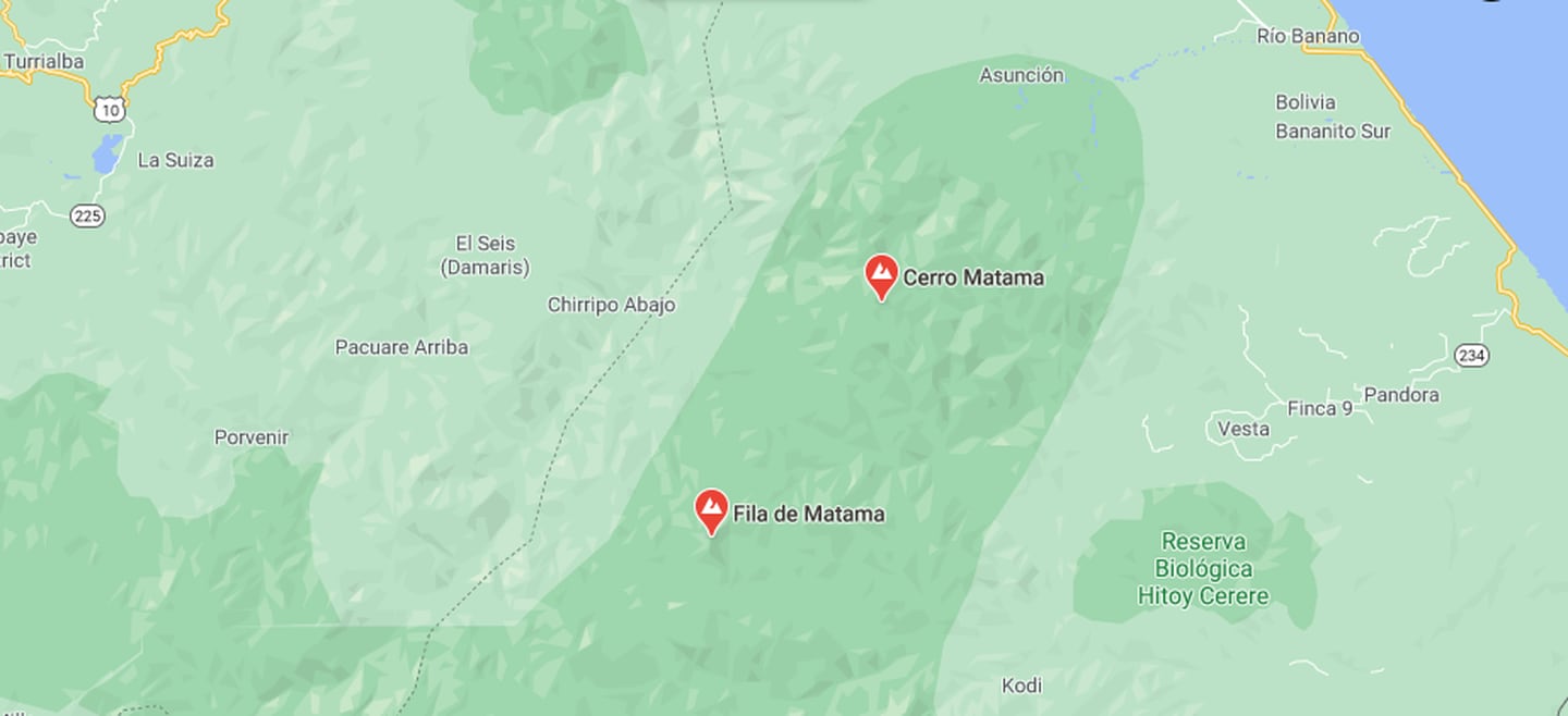 Cinco montañistas van a desafiar desde este viernes la selva de la fila de Matama en un nuevo intento por encontrar el avión argentino TC-38.  Imagen: Google maps.