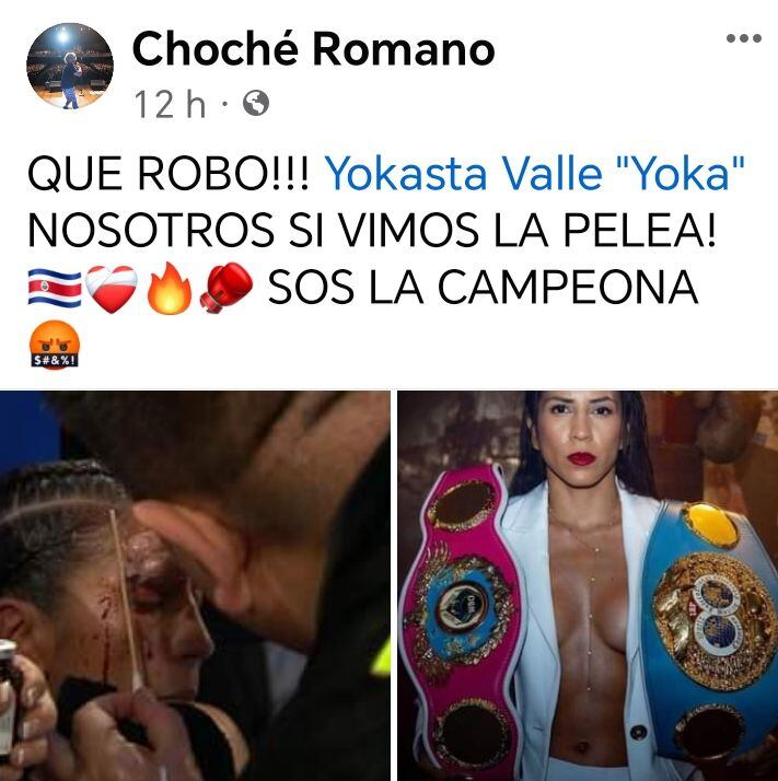 Choché Romano se mostró inconforme con la decisión de los jueces después de la pelea de Yokasta Valle.