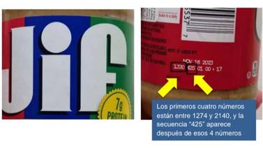 Salud alerta de  contaminación con salmonela en ciertos lotes de mantequilla de maní marca JIF