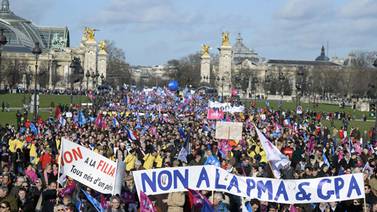  Miles de franceses   marchan en  apoyo a la  familia tradicional 