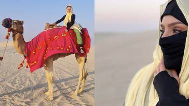 Natalia Monge se despide de Qatar desde el desierto y en camello