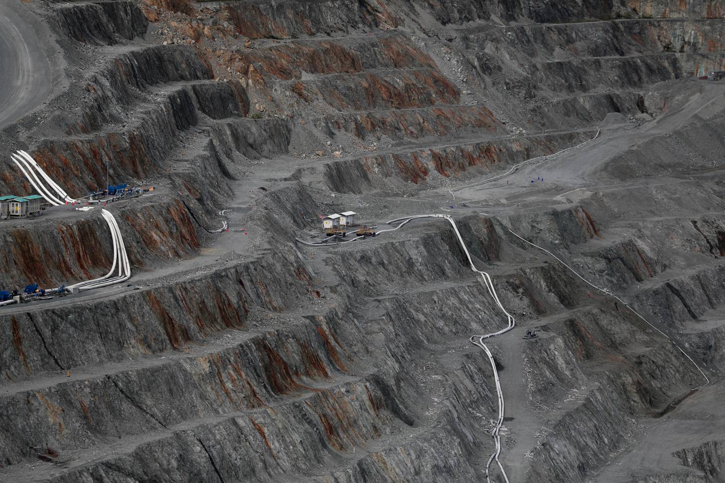Vista de la mina de cobre panameña de Canadian First Quantum en Donoso, Panamá.