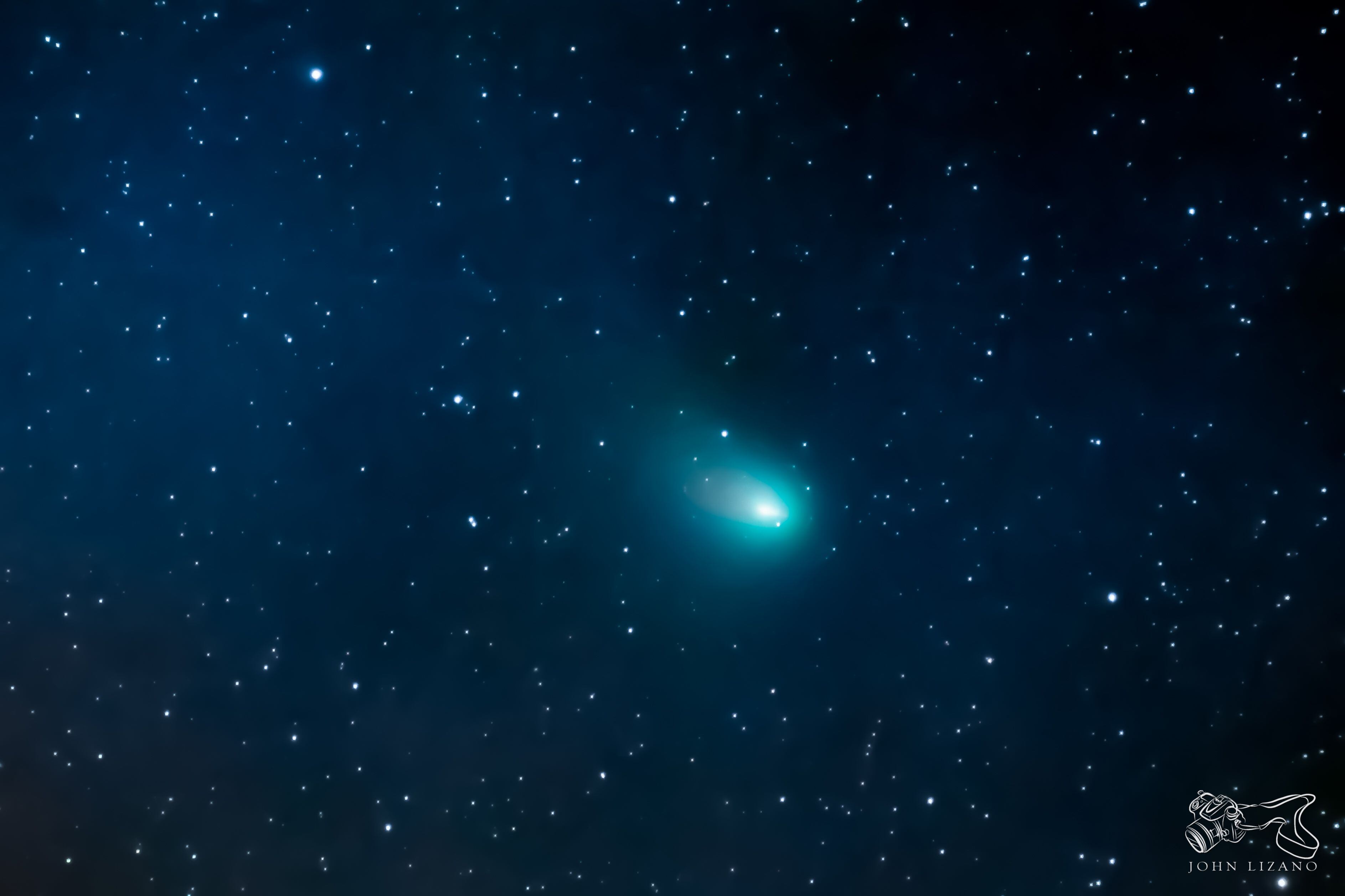 Así se observó el cometa C/2022 E3 (ZTF) este lunes 16 de enero desde el centro de Grecia, Alajuela. Fue retratado con una cámara Canon EOS 80D, una montura Sky Watcher EQM-35 PRO y un telescopio Sky Watcher EvoStar 72ED. Fotografía: Cortesía John Lizano Umaña