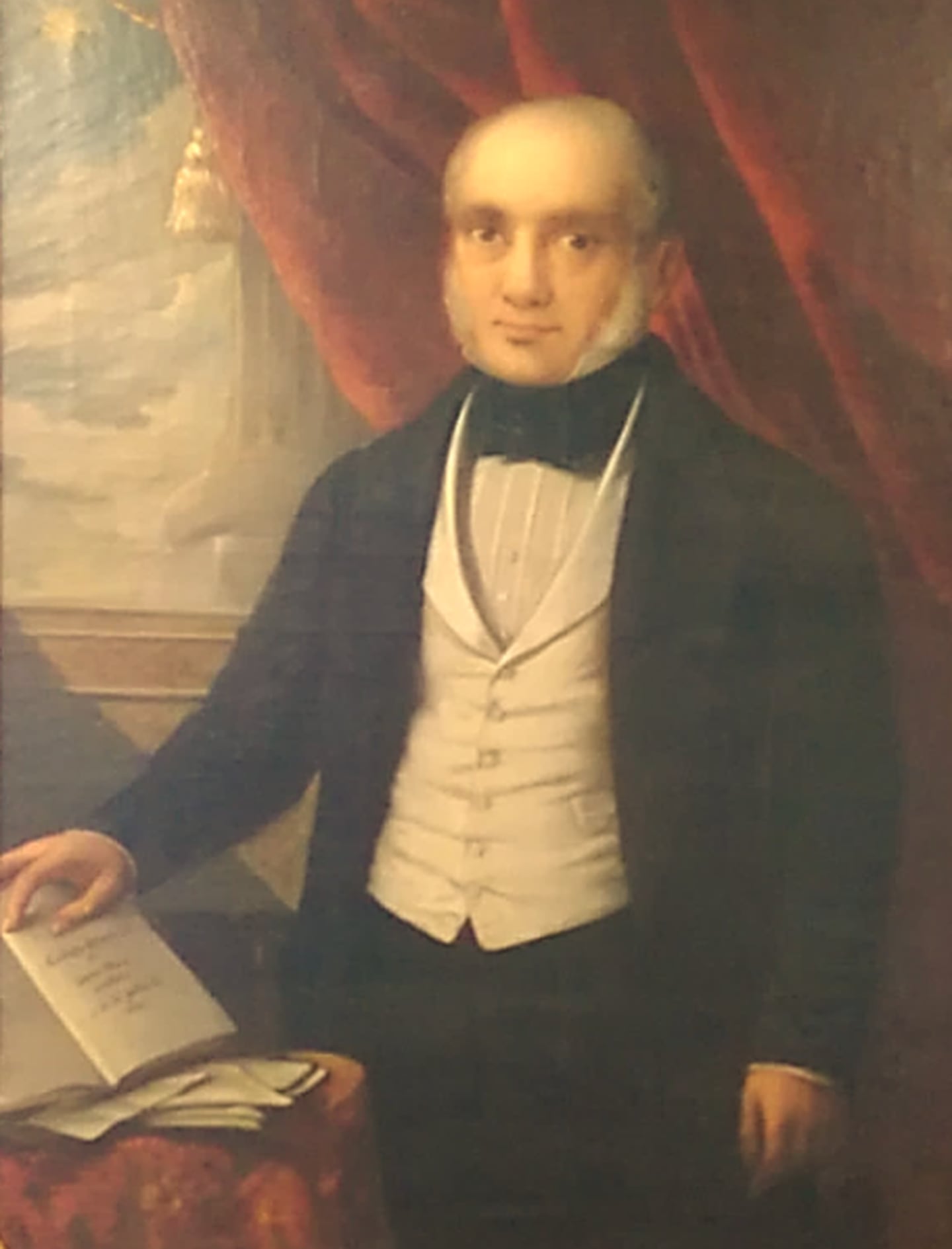 Joseph-Nicolas Jouy retrató a Braulio Carrillo Colina. Óleo sobre tela. 1881