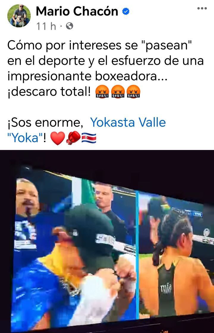 El actor Mario Chacón de La Media Docena fue más allá y dijo que la decisión de los jueces en la pelea de Yokasta Valle fue 'un descaro'.