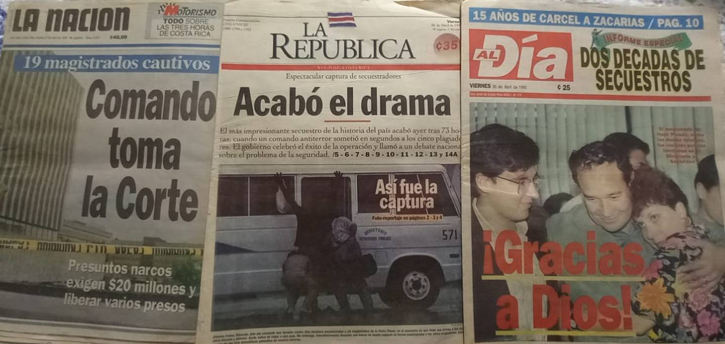 La prensa de la época informó paso a paso sobre la toma de la Corte por el Comando de la Muerte entre el 26 y el 29 de abril del 1993. Foto: H. Solano.
