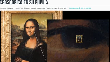 Falsificador pone a la venta copia de la Mona Lisa con microscópica réplica en la pupila 
