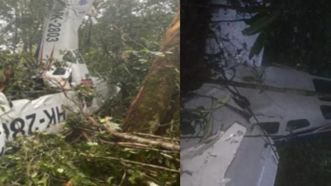 Avioneta accidentada en la amazonía en la frontera entre Colombia y Brasil. FOTO: