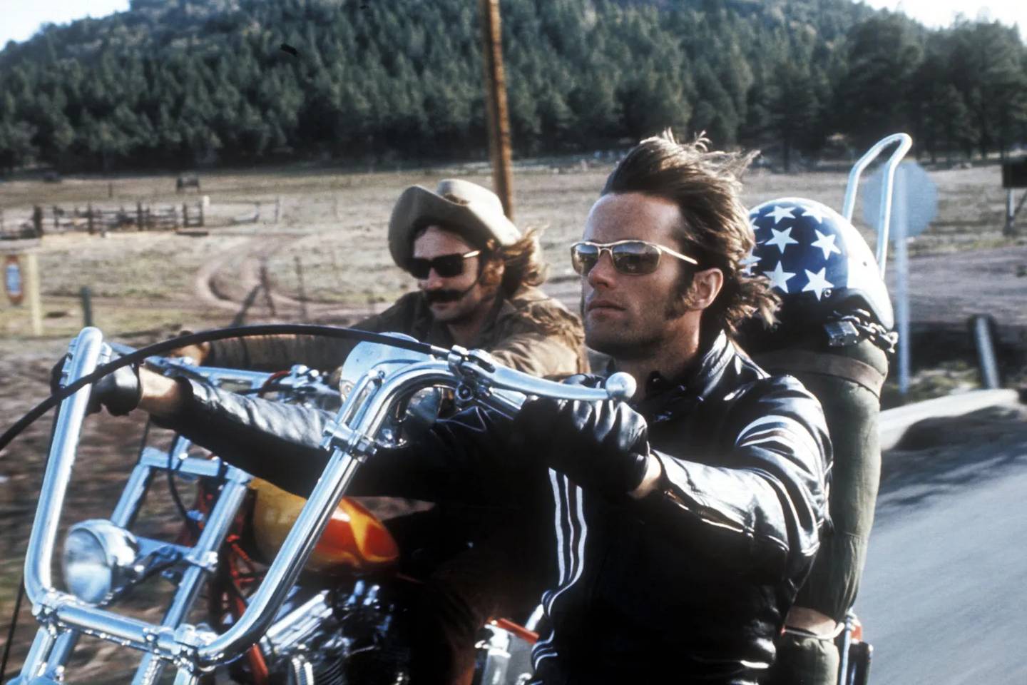 Escenas de la película 'Easy Rider', de 1969, con Peter Fonda y Dennis Hooper.