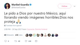 Maribel Guardia: 'Le pido a Dios por nuestro México'