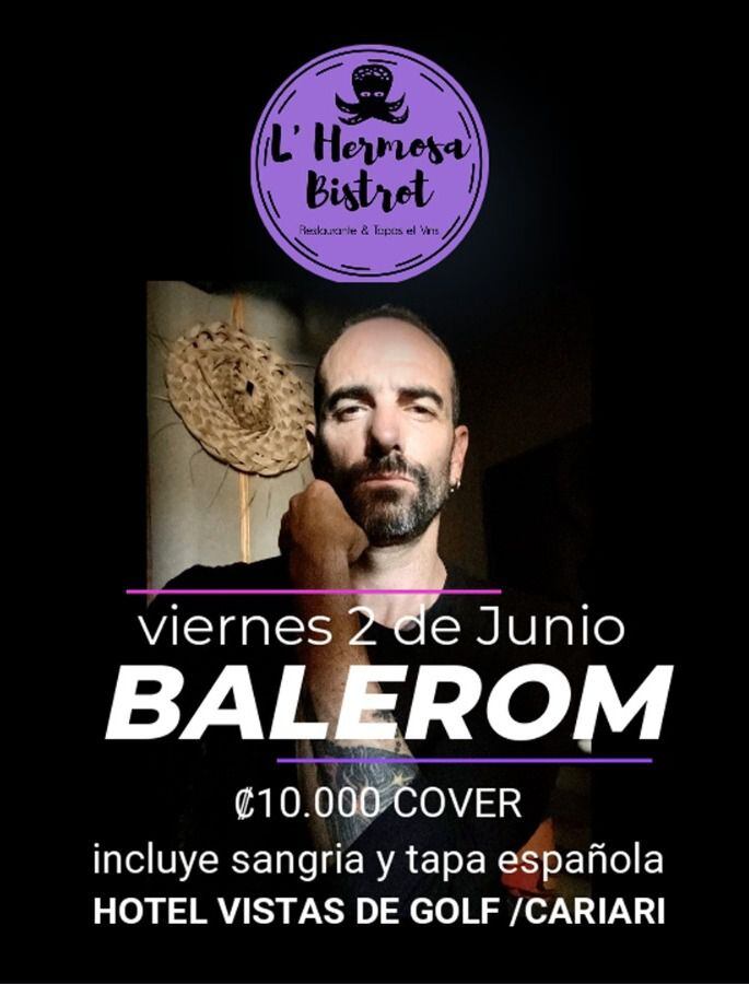 Balerom, también ha expuesto su música en países como: Estados Unidos, México, El Salvador, Nicaragua, Panamá, Chile, Perú, Alemania y Holanda. 