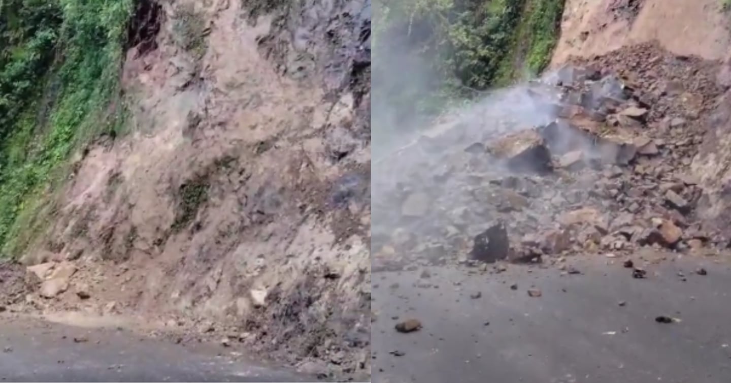 Video publicado por el Ministerio de Obras Públicas y Transportes dejó en evidencia un importante derrumbe sobre la Ruta 32.
