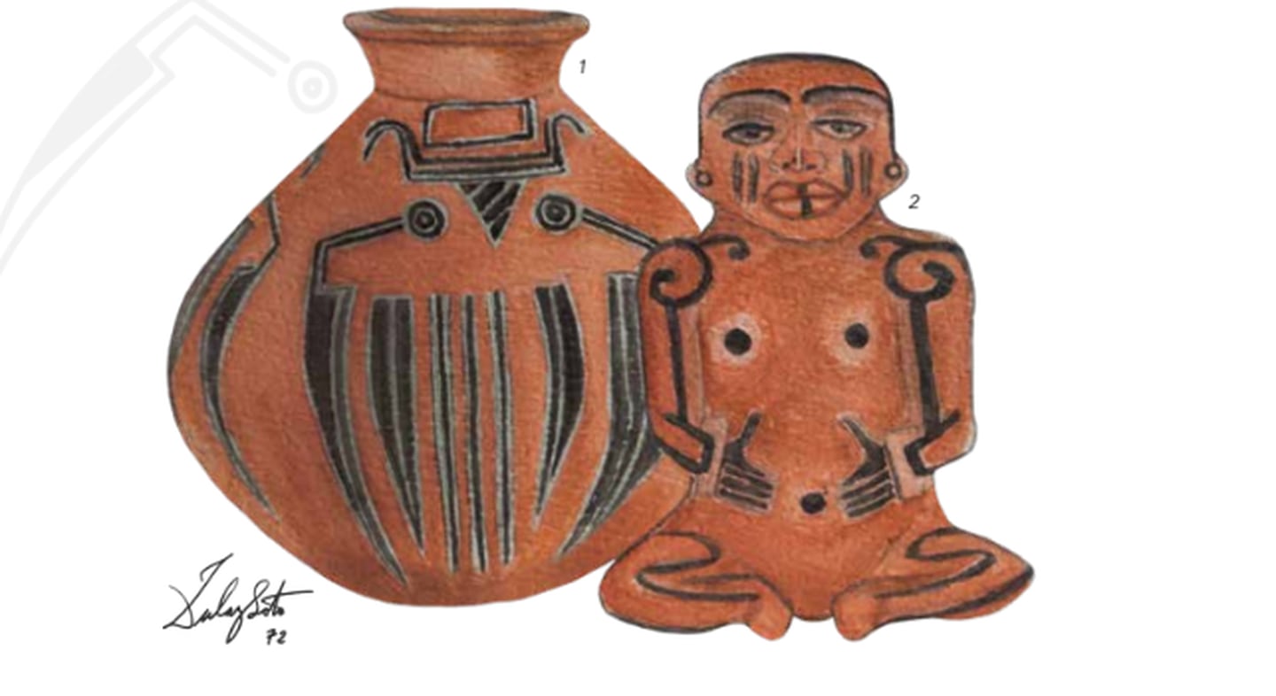Esta es una de las obras que aparece en el libro Interpretación Artística de la interpretación Prehispánica
de la Gran Nicoya