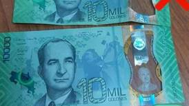 Billetes falsos de ¢10 mil colones circulan en San José
