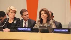 Laura Chinchilla aboga en  ONU por plan  de  desarme de Óscar Arias 