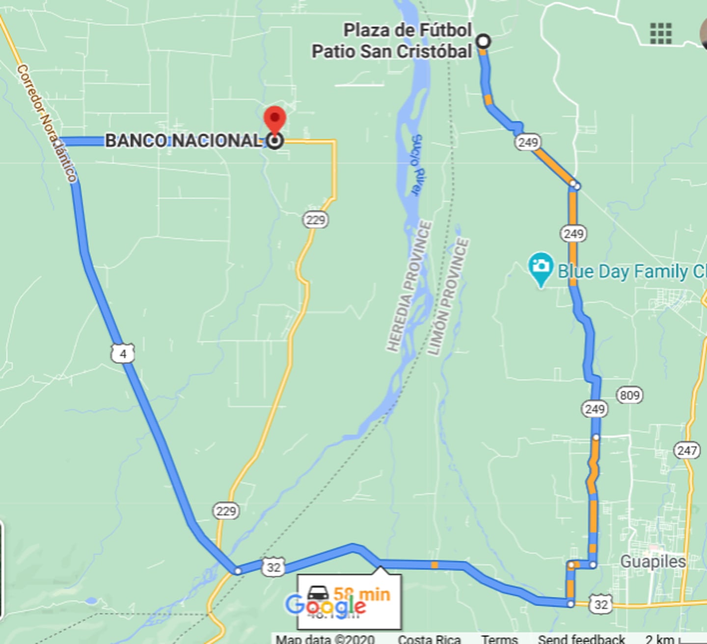 Para no escapar  hacia San Cristóbal de la Rita por las principales calles, los sujetos dejaron la motos a un lado del río Sucio y pensaban abordar dos carros que estaban en la otra orilla. Imagen: Google Maps.