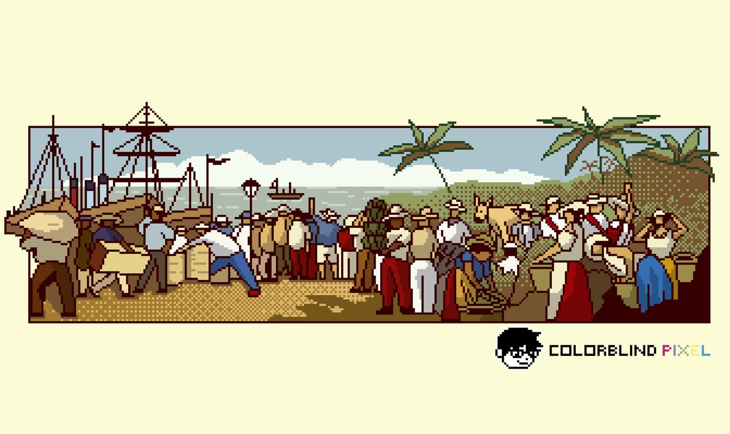 Más allá de pensar en una Costa Rica verde y llena de naturaleza, Colorblind Pixel muestra la identidad costarricense. En esta ilustración lo hace con el antiguo billete de cinco colones.