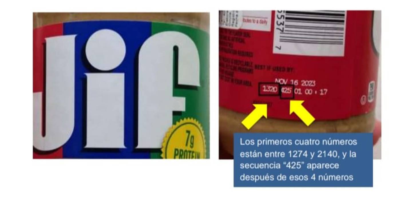 El ministerio de Salud, a través de la Dirección de Regulación de Productos de Interés Sanitario, nos alerta sobre ciertos lotes de mantequilla de maní de la marca JIF, presuntamente contaminados con Salmonella