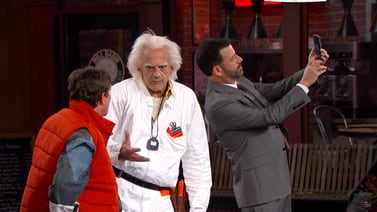 Marty McFly y Doc Brown llegaron del pasado al show de Jimmy Kimmel Live