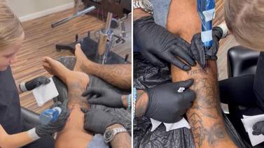 Famoso tatuador de Suecia se deja tatuar por su hijo de siete años, ¿cómo quedó?