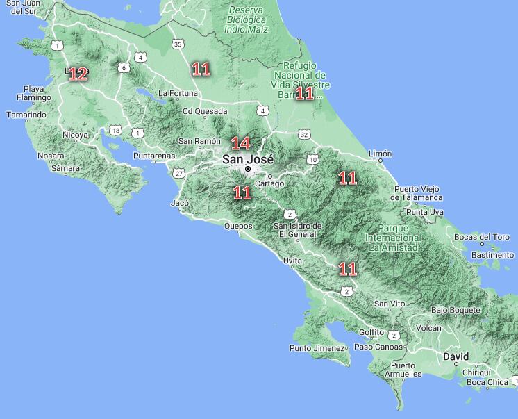 Este es el índice de radiación ultravioleta para Costa Rica.

Imagen tomada del sitio del IMN
