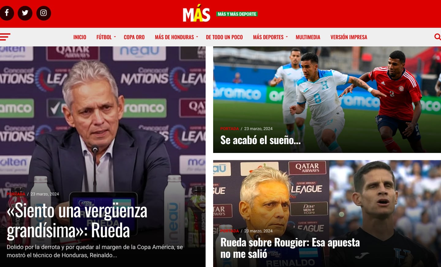 Selección Nacional de Costa Rica
Reacciones Prensa hondureña
23 de marzo del 2023
Tomado de redes sociales