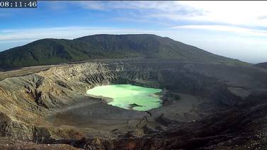 Laguna cratérica del Poás recupera niveles altos debido a merma de erupciones, fuertes lluvias y días nublados