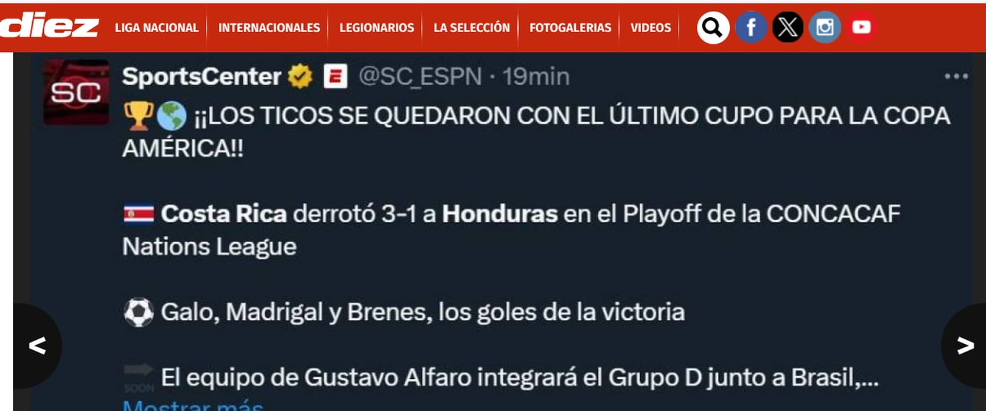 Selección Nacional de Costa Rica
Reacciones Prensa hondureña
23 de marzo del 2023
Tomado de redes sociales