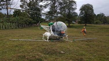 Helicóptero de fumigación realiza aterrizaje forzoso luego de falla mecánica 