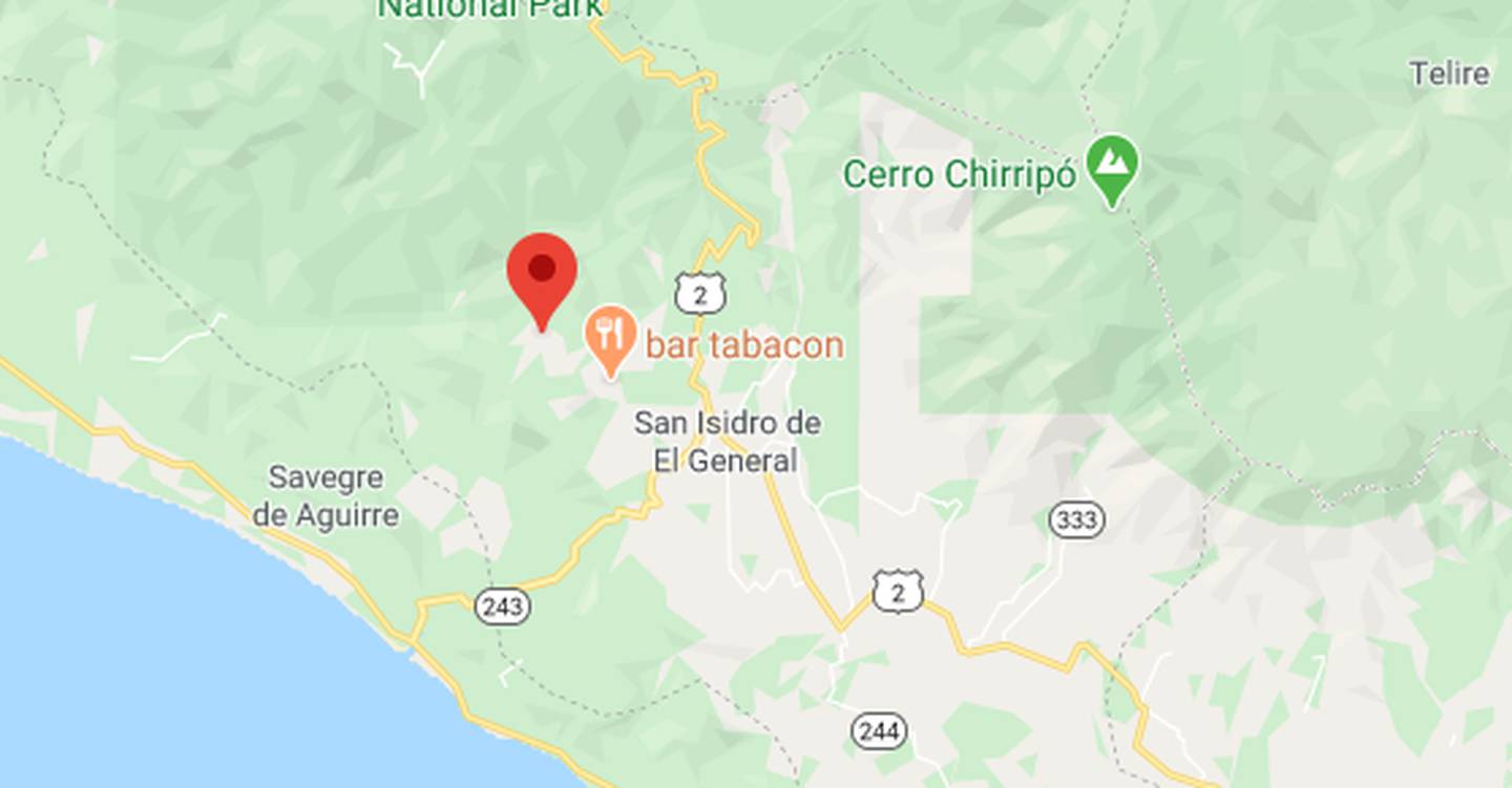 A unos 60 kilómetros al noroeste de San Isidro, en una zona rural y de difícil acceso ocurrió el doble homicidio. Ilustración: Google Maps.